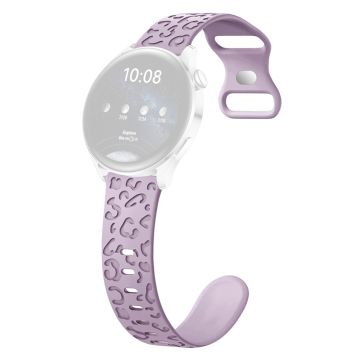 Samsung Galaxy Watch6 Classic 47mm / 43mm / Garmin Venu Sq 2 20mm silikone urrem Leopard Print - Lavendel