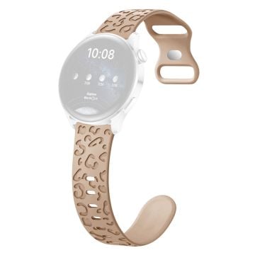 Samsung Galaxy Watch3 45mm / Huawei Watch 4 Pro 22mm Urrem Leopard Printet Design - Mælkete