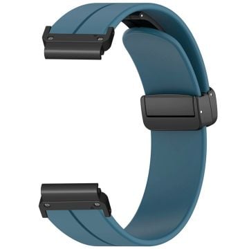 Garmin Fenix 7 / 6 / 5 22 mm håndledsrem Fleksibel silikoneurrem med magnetisk spænde - Cyan