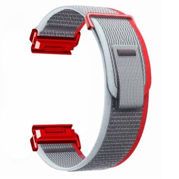 Garmin Fenix 7 / Fenix 6 GPS / Fenix 5 Trail Loop Strap Nylon Watchband - Rød/Grå + Rød