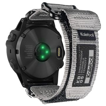 Garmin Tactix 7 AMOLED Edition / Tactix 7 Pro / QuickFit 26mm Urrem Nylon Sticker Urrem - Grå