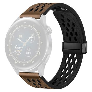 Huawei Watch GT 3 42mm / GT 3 Pro 20mm Vegansk læder læderrem huller design urrem - Taupe