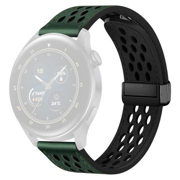 Huawei Watch GT 3 42mm / GT 3 Pro 20mm Vegansk læder læderrem huller design urrem - Grøn