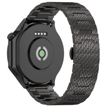 Huawei Watch GT 3 42mm / GT 3 Pro 20mm urrem i rustfrit stål med spænde - Sort