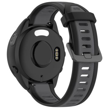 Huawei Watch GT 2 / 3 / 3 Pro / Samsung Galaxy Watch6 Klassisk silikone armbånd 20mm Dual-Color Textured Watchstrap - Sort / Mørkegrå