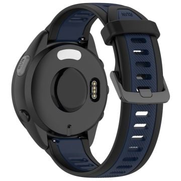 Huawei Watch GT 2 / 3 / 3 Pro / Samsung Galaxy Watch6 Klassisk silikone armbånd 20mm Dual-Color Textured Watchstrap - Sort / Midnatsblå