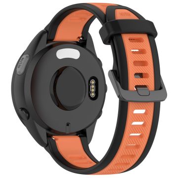 Huawei Watch GT 2 / 3 / 3 Pro / Samsung Galaxy Watch6 Klassisk silikone armbånd 20mm Dual-Color Textured Watchstrap - Sort / Orange