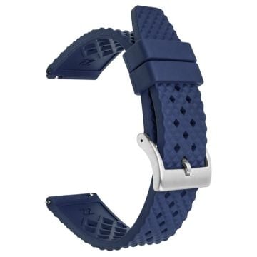 Huawei Watch GT 3 42mm / GT 3 Pro 43mm Watchstrap 20mm Fluorubber Watchstrap - Safir + Sølvspænde