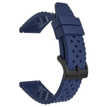 Huawei Watch GT 3 42mm / GT 3 Pro 43mm Watchstrap 20mm Fluorubber Watchstrap - Safir + Sort Spænde