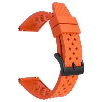 Huawei Watch GT 3 42mm / GT 3 Pro 43mm Watchstrap 20mm Fluorubber Watchstrap - Orange + Sort Spænde