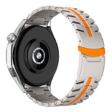 Huawei Watch 4 / 4 Pro / Watch GT 4 46mm Watchband 22mm Pure Titanium Håndledsrem - Titanium + Orange