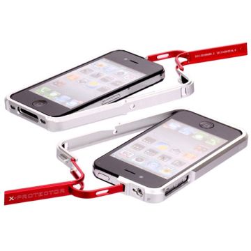 FiiO X-Fighter (Silver Half - Red) Alu-Kofanger Til Iphone 4/4S