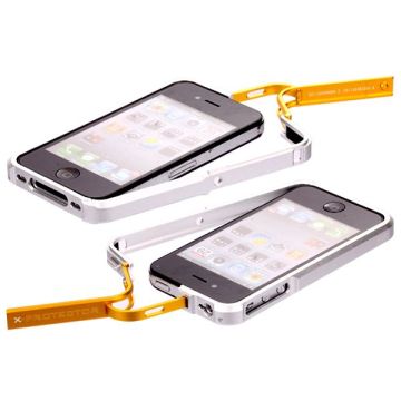 FiiO X-Fighter (Silver Half - Yellow) Alu-Kofanger Til Iphone 4/4S