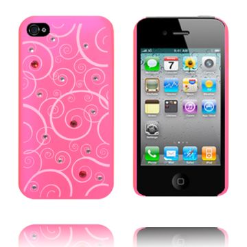 Hvide spiraler - Mat Gennemsigtig (Rosa) Iphone 4S Cover