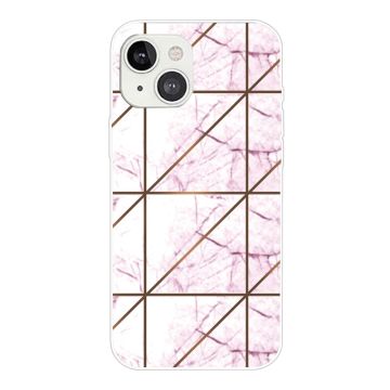 Marble design iPhone 14 cover - Hvid I Firkantet Strike-Marmor