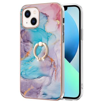 Marble design iPhone 14 cover - Mælkevejen Marmor Blå