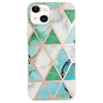 Marble design iPhone 14 cover - Grøn / Hvid