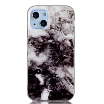 Marble design iPhone 14 cover - Sort Hvid Blanding