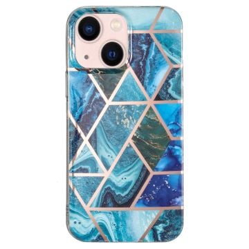 Marble design iPhone 14 cover - Blå/Grøn Marmor