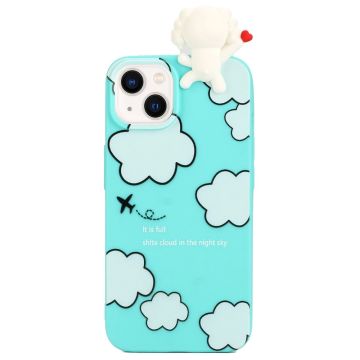 Mønstertryk Drop Resistant Phone Case iPhone 14, 3D Figure Design Flexible Back Cover - Himmel