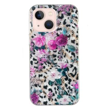 Marble design iPhone 14 cover - Leopard Og Blomst