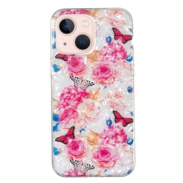 Marble design iPhone 14 cover - Farverig Sommerfugl