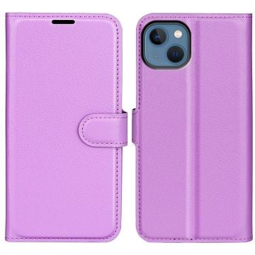 Klassisk iPhone 14 flip etui - Lilla