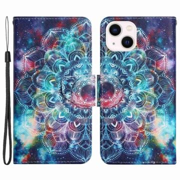 Wonderland iPhone 14 flip etui - Stjernehimmel / Mandala