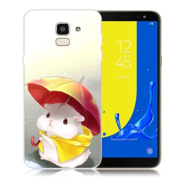 Samsung Galaxy J6 (2018) mobiletui i silikone med flot mønster - Hamster med paraply