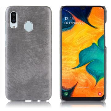 Samsung Galaxy A40 litchi belagt cover - grå