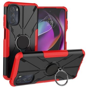 Kickstand-cover med magnetisk plade til Motorola Moto G Stylus (2022) - Rød