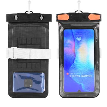 Universal waterproof pouch with lanyard for 7.2inch smartphones - Black