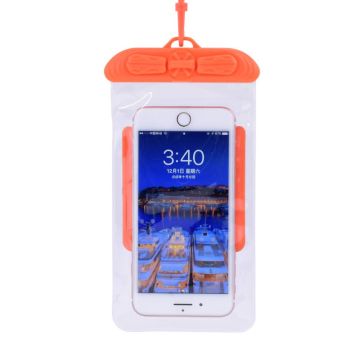 Universal waterproof pouch with lanyard for 5.2-6.4 inch smartphones - Orange