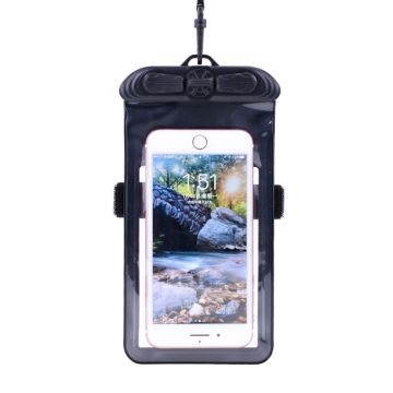 Universal waterproof pouch with lanyard for 5.2-6.44 inch smartphones - Black