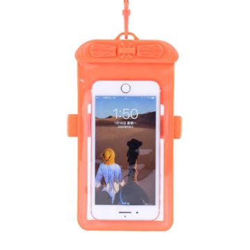 Universal waterproof pouch with lanyard for 5.2 inch smartphones - Orange