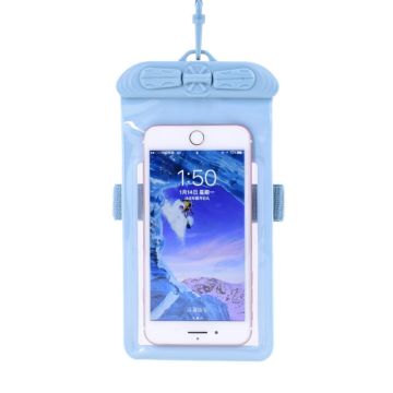 Universal waterproof pouch with lanyard for 5.2 inch smartphones - Baby Blue