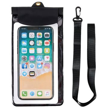 Universal waterproof pouch with lanyard for 8-inch smartphone