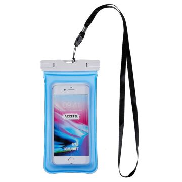 Universal waterproof bag with lanyard for 6-inch smartphone - Blue