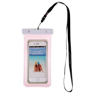 Universal waterproof bag with lanyard for 6-inch smartphone - Pink