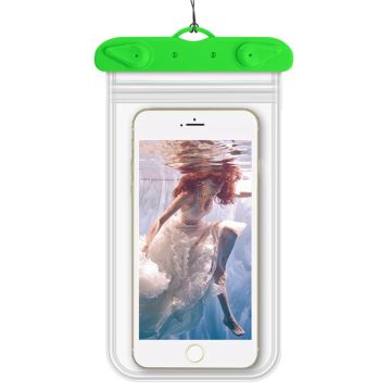 Universal dual-layer waterproof phone pouch with strap - Green