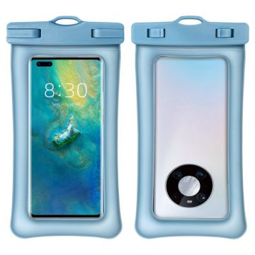 Universal waterproof pouch for smartphone with strap - Blue-grey