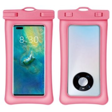 Universal waterproof pouch for smartphone with strap - Pink