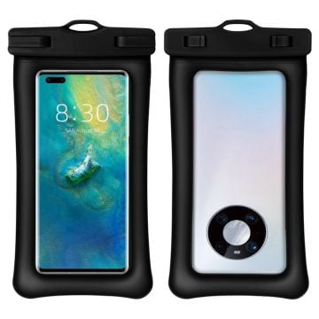 Universal waterproof pouch for smartphone with strap - Black