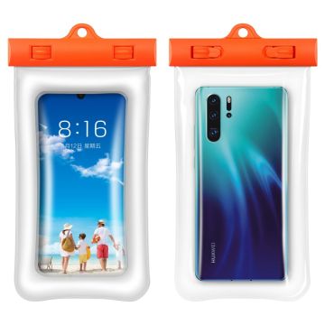 Universal waterproof pouch for 6.4 inch smartphone - Orange