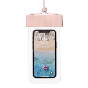 Universal IPX8 waterproof stripe style phone pouch for 7 inch phones - Pink