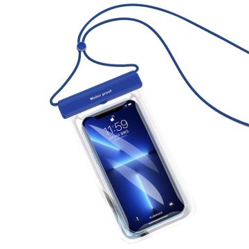 Universal IPX8 30m waterproof phone bag with lanyard - Sapphire