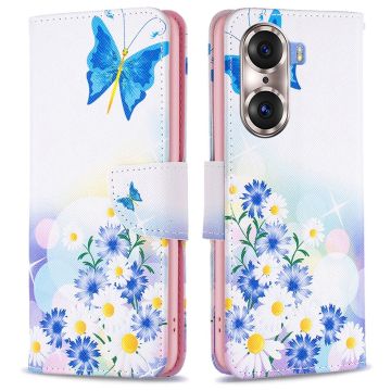 Wonderland Honor 60 Pro flip etui - Sommerfugl Og Blomster