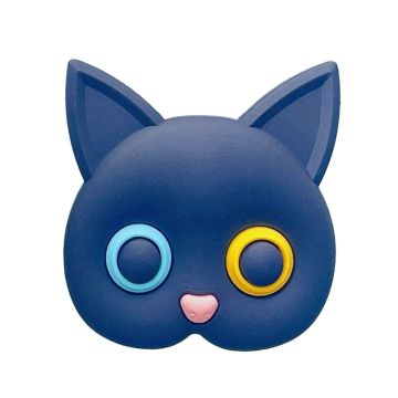 Sød katteformet telefonholder i silikone - Sort
