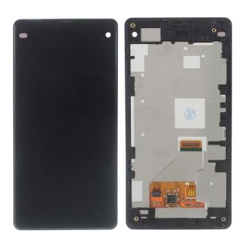 Sony Xperia Z1 Compact OEM LCD-skærm og digitaliseringsforbindelse med fronthus D5503 - Sort