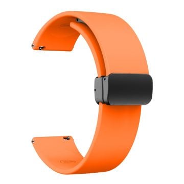 20 mm universal silikonerem med foldbart sort spænde - Orange